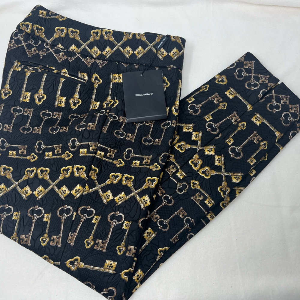 Dolce & Gabbana Black Key Print Pants